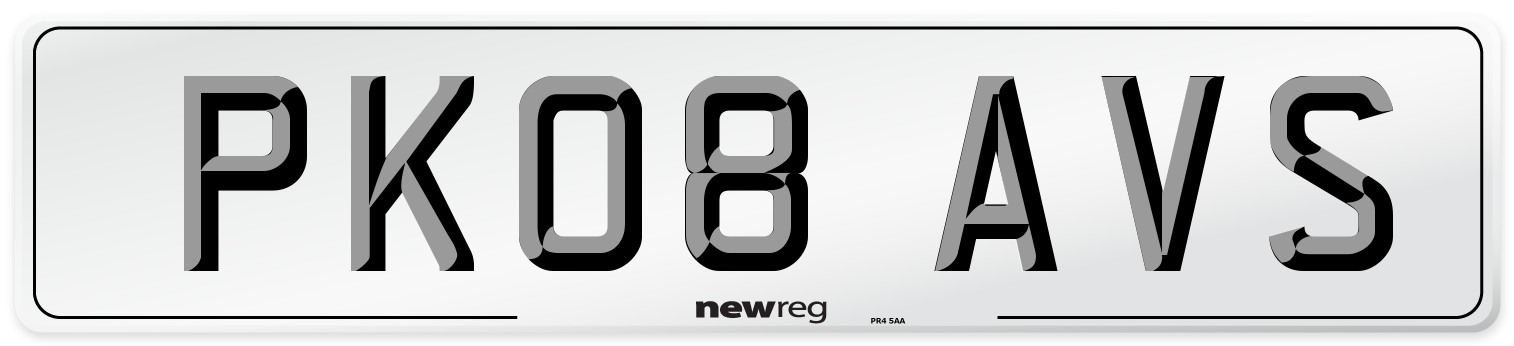 PK08 AVS Number Plate from New Reg